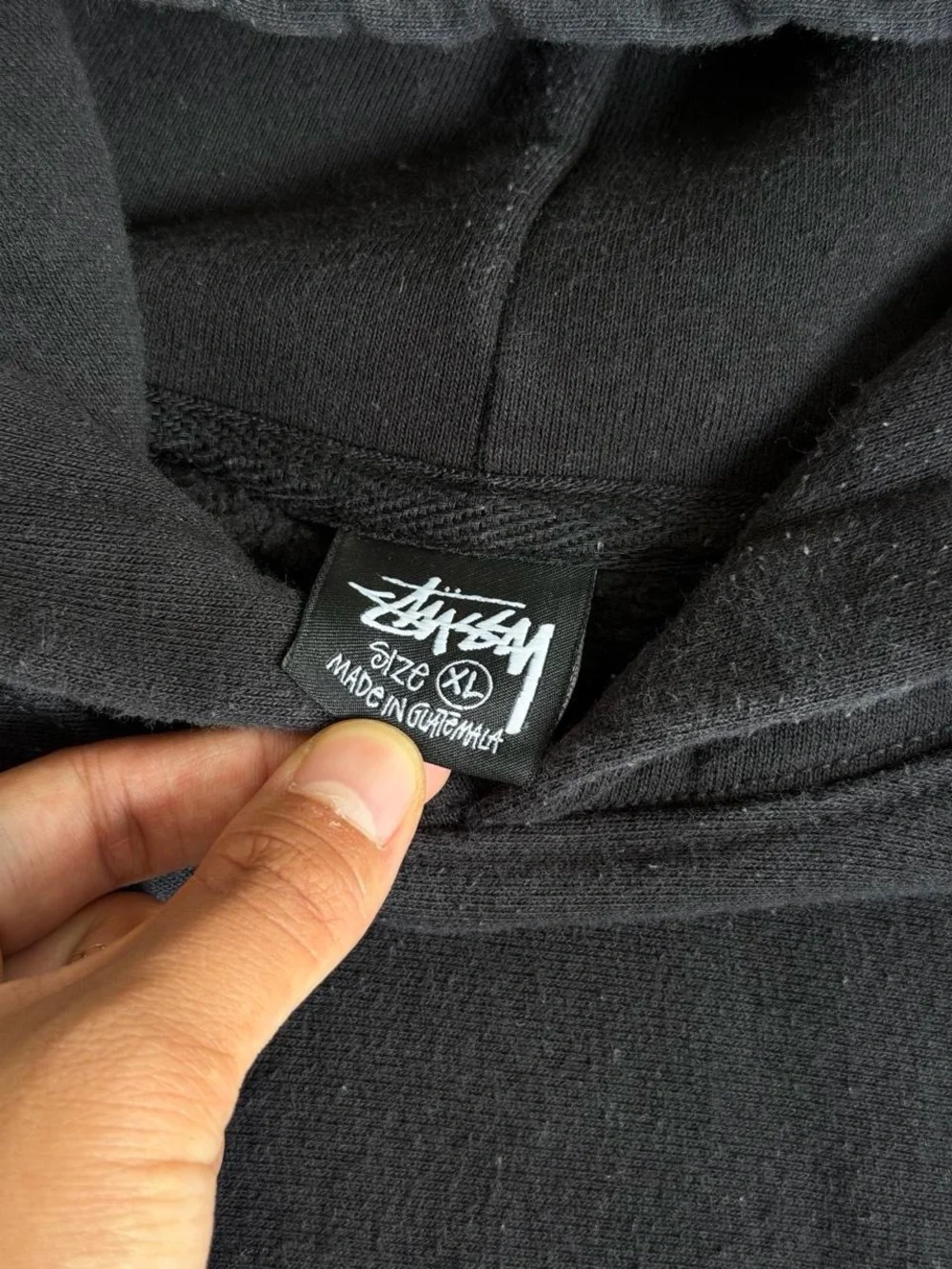 black stussy logo hoodie